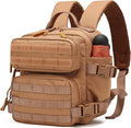 9L Mini Tactical Backpack Multi-Purpose RucksackSmall Gym Bag EDC Molle for Men and Women (Tan)
