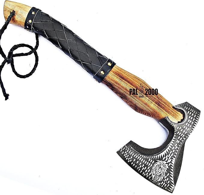 Splitting Axe Camping Chopping Hatchet Viking Tomahawk Battle Hunting Outdoor Solid Wood Handle 9901