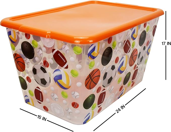 58 QT Stackable Plastic Storage Bins with Lids 4-Pack Large Clear Storage Bins for Organizing Garage Closet Durable Nestable Containers Made in USA