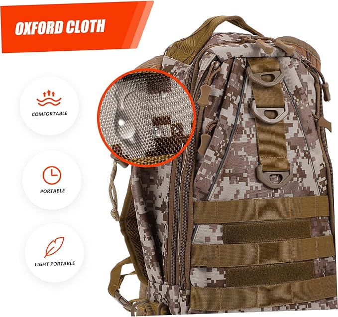 HANABASS 1pc Practical Capacity Outdoor Backpack for Travel Hiking Camping Desert Camouflage Design Multiple Pockets for Easy Storage and Organization