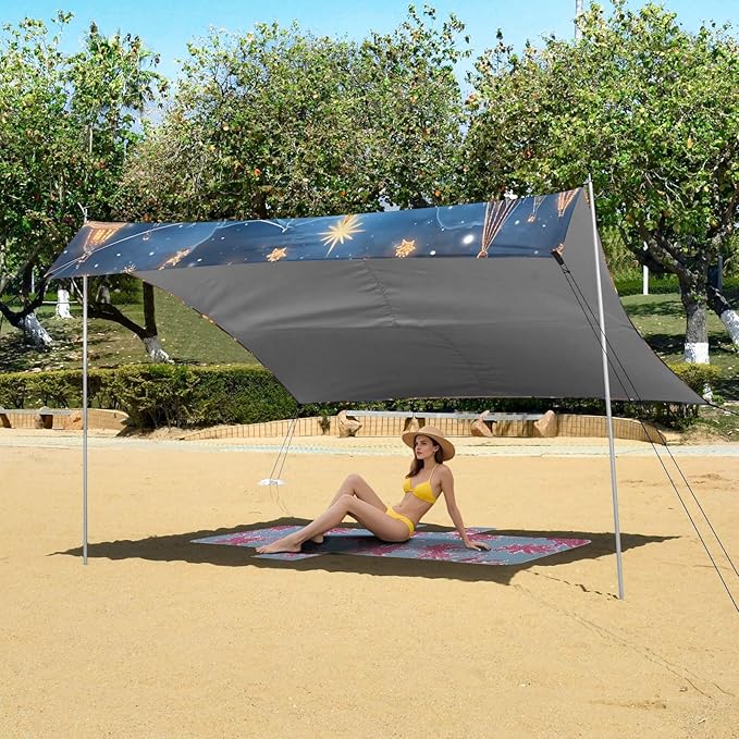 ALAZA Christmas Tree Beach Tent Sun Shelter Portable Canopy Sunshade for Outdoor Camping Picnics Backyard Fun 10x9 ft