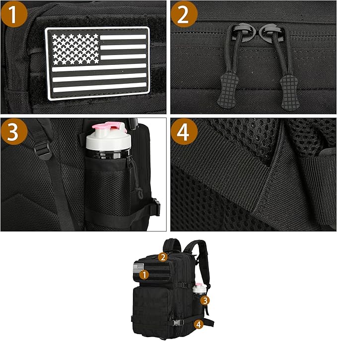 Military 45L Tactical Assault Backpack 3 day assault pack with Molle Waterproof backpack Rucksack for Tactical Backpacks