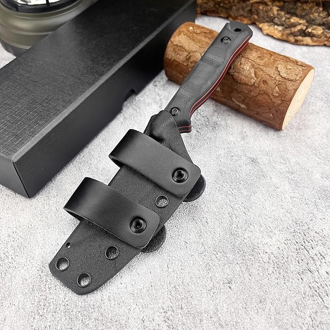 HUAAO EDC Fixed Blade Knife 8Cr13Mov Steel Blade G10 Handle Full Tang Tool Knife for Outdoor Working Camping Hiking