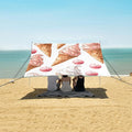 ALAZA Cartoon Ice Cream Cones Pattern Beach Tent Sun Shelter Portable Canopy Sunshade for Outdoor Camping Picnics Backyard Fun 10x9 ft