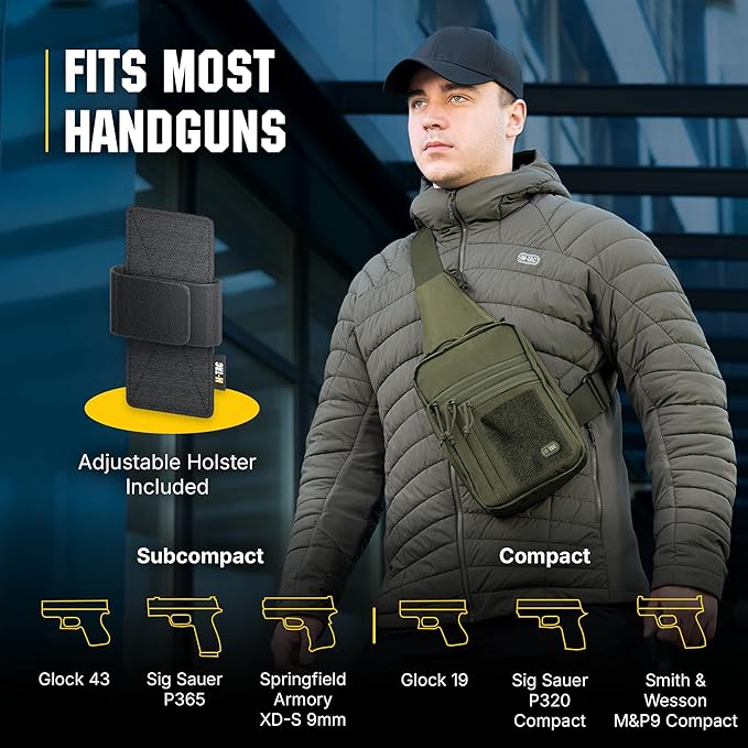 M-Tac CCW Sling Bag for Men &amp Women - EDC Shoulder Bag Tactical - Crossbody Concealed Carry Bag - Mens Chest Pack
