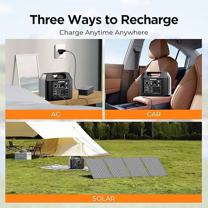 SinKeu Solar Generator with Panels Included - 300W Portable Power Station with 40W Solar Panel256Wh (80000mAh) LiFePO4 Battery with USB DC AC Outlets for Home Laptop RV Hurricane Camping
