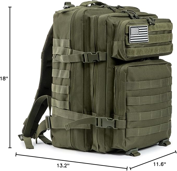 QT&ampQY 45L Military Tactical Backpacks Molle Army Assault Pack 3 Day Bug Out Bag Hiking Treeking Rucksack…
