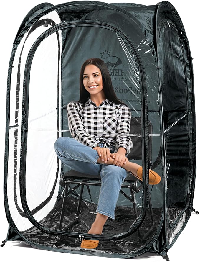 WeatherPod® Pop-Up Sports Tent 1-2 Person – Instant Setup MyPod™ Original Shark Tank All-Weather Pod Shelter for Outdoor Sports Rain Wind &amp Cold
