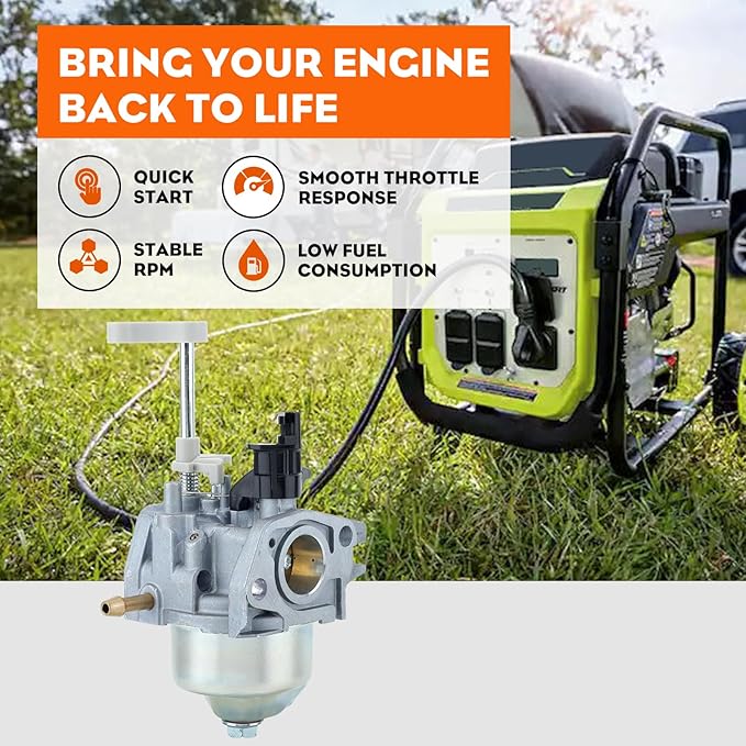 Hipa RY903600 Carburetor Fit for Ryobi 212CC 3600 4500 Watt Easy Start Generators Replace DP242852 16100-Z300410-0099 Generator Carb with Spark Plug Gasket