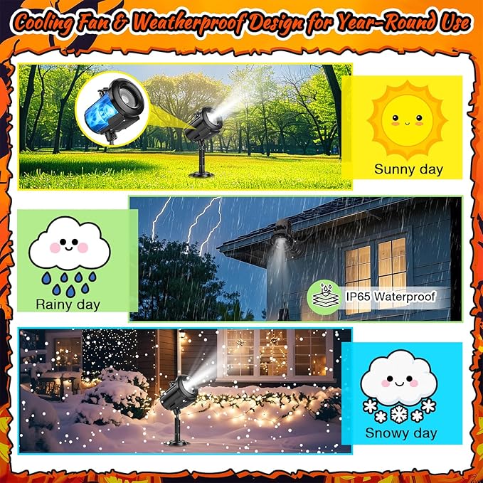 12 in 1 Christmas Projector Light Outdoor 3D Dynamic Christmas Decoration 4 Color Waterproof Projector Light with Christmas Tree Santa Joy Snowman for Home Window Holiday Decor