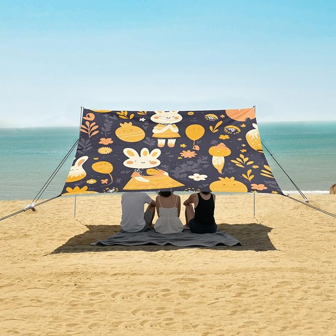 Bridal Rutabaga (Swedes) Darkgray Diwali_2 Foldable Beach Tent UPF50+ Protection Lightweight Large Sun Shelter with Sturdy Poles Sandbags and Shovel for Camping Trips Fishing Backyard Fun