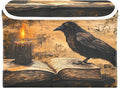 Storage Cube with Lid Gothic Crow Book Print 16.5×12.6×11.8 IN Collapsible Large Capacity Foldable Storage Basket Bin Organizer