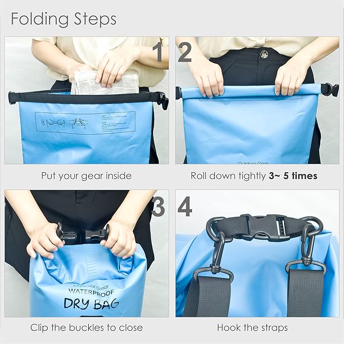 YUMQUA Dry Bags Waterproof 5L/10L/20L/30L/40L for Women &amp Men Roll Top Floating Dry Bag Waterproof Storage Bag for Kayaking Boating Swimming Beach Paddle Board Hiking Fishing and Travel