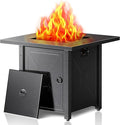 Electactic 28 Inch Propane Fire Pit 3-in-1 Multi-Use Outdoor Fire Pit Table 50000 BTU Steel Gas Fire Pit with Lid &amp Lava Rock Add Warmth and Ambience for Patio Deck Garden Outdoor Gatherings