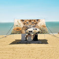 ALAZA Cute Lion Baby Beach Tent Sun Shelter UPF50+ Protection Beach Shade Canopy w/ 4 Sandbags for Outdoor Camping Fishing Backyard Fun Picnic 10x9 ft