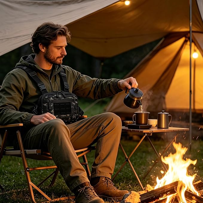 Tactical Chest Pack EDC Chest Bag Utility Molle Chest Rig Pouch with CCW Compartment Adjustable Strap Admin Pouch