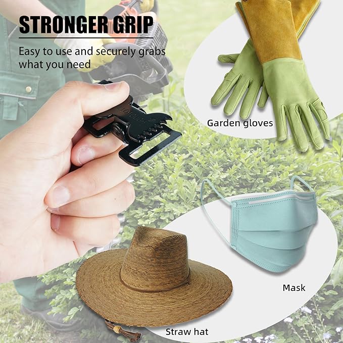 MELOTOUGH Tactical Glove Clip Holder Work Glove Holder Clip with Flint Rod for Tactical Backpack Tool Belt Outdoor Accessary (Orange + Lime 2pcs)