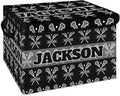 Lacrosse Player Games Custom Storage Bins with Lid Foldable Fabric Personalized Storage Basket Box with Handle Storage Organizer Container for Home Bedroom Closet