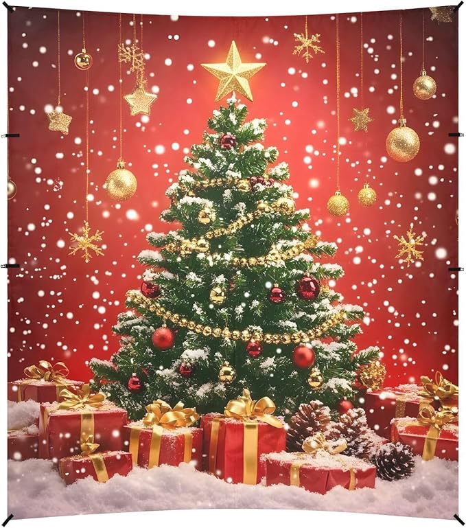 ALAZA Christmas Tree Gift Box Beach Tent Sun Shelter Portable Canopy Sunshade for Outdoor Camping Picnics Backyard Fun 10x9 ft