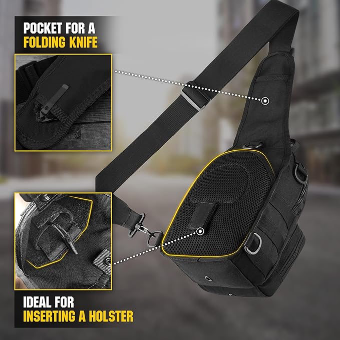 M-Tac CCW Sling Bag for Men &amp Women - EDC Shoulder Bag Tactical - Crossbody Concealed Carry Bag - Mens Chest Pack