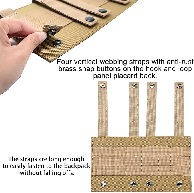 Tactical Multi-Mount Hook &amp Loop Fastening Panel - Portable Fixing Plate for Backpack Badges Stamps Patches (10 X 6 Inches)