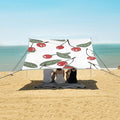 ALAZA Simple Cherry Leaf Pattern Beach Tent Sun Shelter Portable Canopy Sunshade for Outdoor Camping Picnics Backyard Fun 10x9 ft
