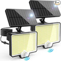 AUDERWIN 294 LED Split Solar Motion Sensor Outdoor Lights 2600Lm Solar Flood Lights IP67 Waterproof Outside Solar Powered Security Spot Lights for Porch Patio Yard Garage Fence Garden 2 Pack Black