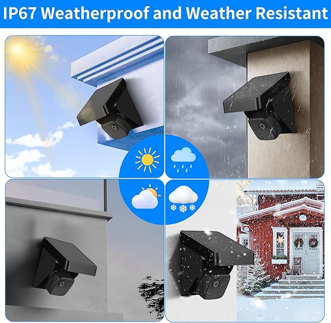Solar Panel for Blink Outdoor 4 (4th Gen)/XT3/XT2/XT Cameras - IP67 Weatherproof with 3300mAh Extended Battery Adjustable Angle Mount for Optimal SunWireless Security Power (Black 1 Pack)
