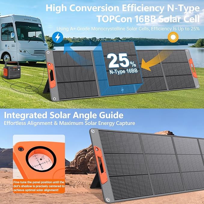 400W Portable Solar Panel for EF/Jackery/Bluetti/Anker Power StationUltra-Lightweight ETFE Foldable Solar Panel25% High EfficiencyMC4 Outputfor Outdoor Camping Emergency Power Supply