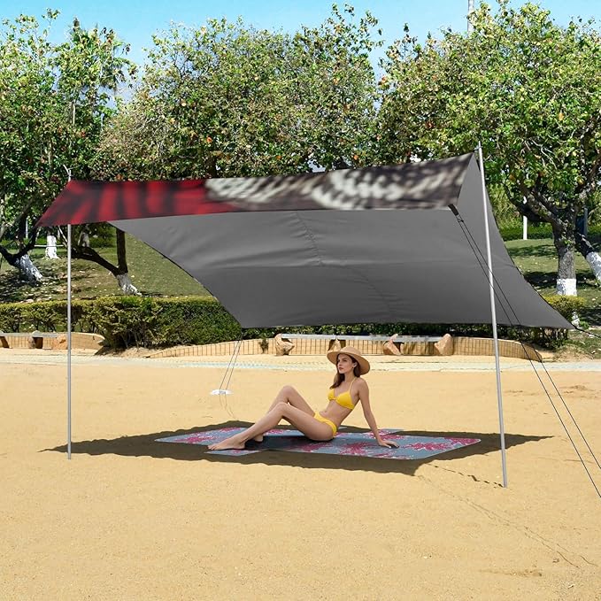 ALAZA Cute Puppy Dog with Heart Beach Tent Sun Shelter Portable Canopy Sunshade for Outdoor Camping Picnics Backyard Fun 10x9 ft