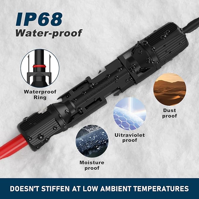 Solar to Anderson Extension Cable 10AWG Solar Connector for RV Foldable Solar Panel Portable Power Station Solar Generator(75FT)