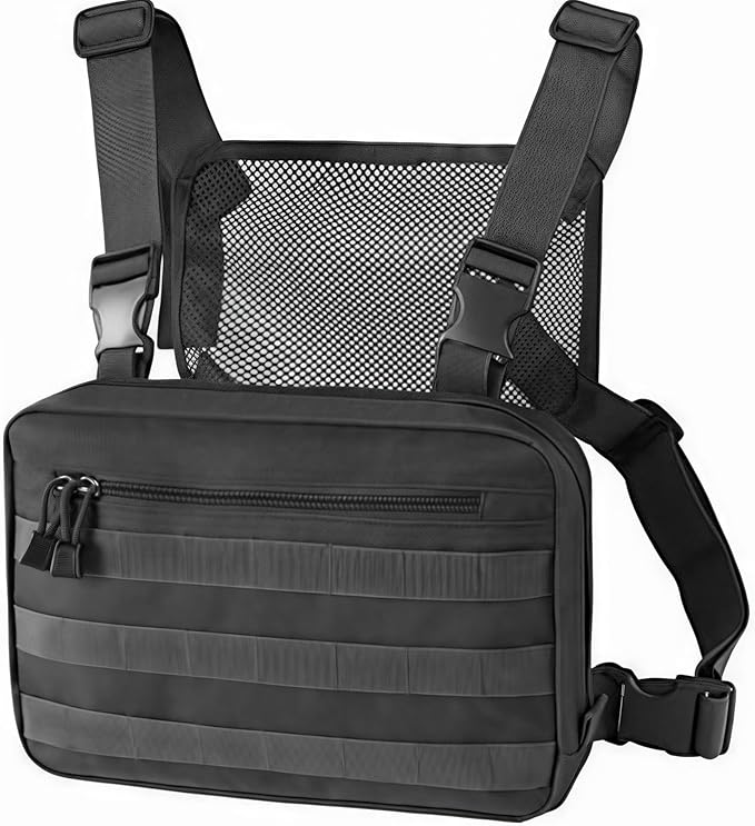 Military Tactical Chest Bag Backpack Men Adjustable Multi-Functional Molle Tool Pouch Shoulder Tactical Vest Bag