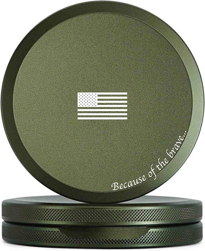 Metal Pouch Can | Slim Aluminum Container for Pouches | Airtight O-Ring Moisture &amp Odor Proof EDC Pocket Tin | American Flag Edition (Slim Forest Green)