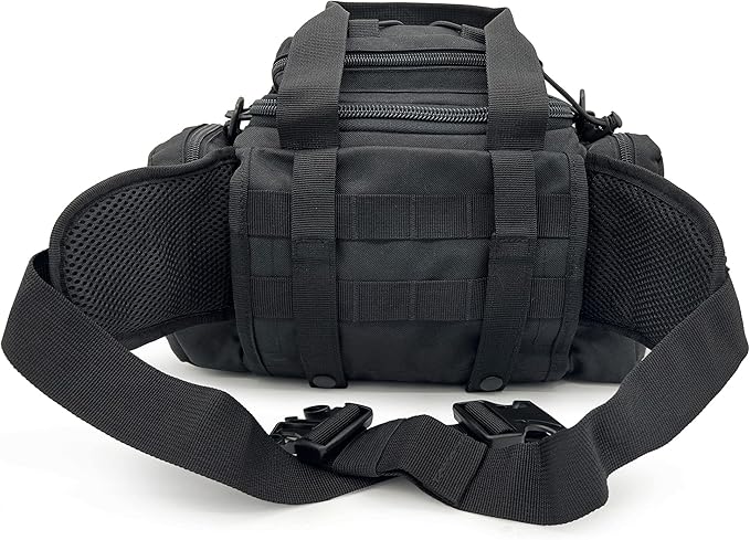 Compact Range Shooting Hunting Hiking Tactical Bag Military MOLLE Waist Shoulder Strap Pack Gear Pistol Handguns Gun Ammo