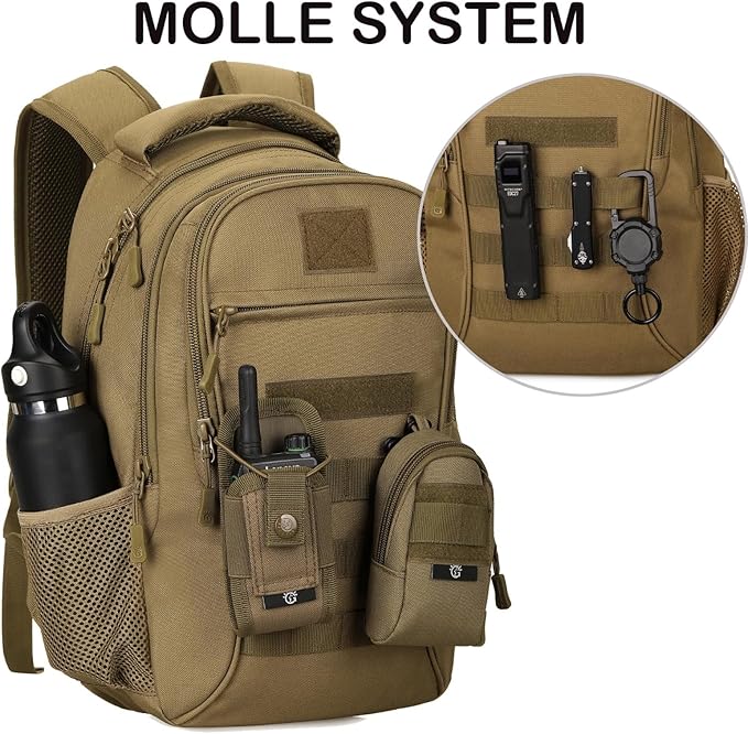 Military Tactical Backpack for Men Mini Daypack Small Tactical Assault Bag for Hunting Camping Trekking(Black)
