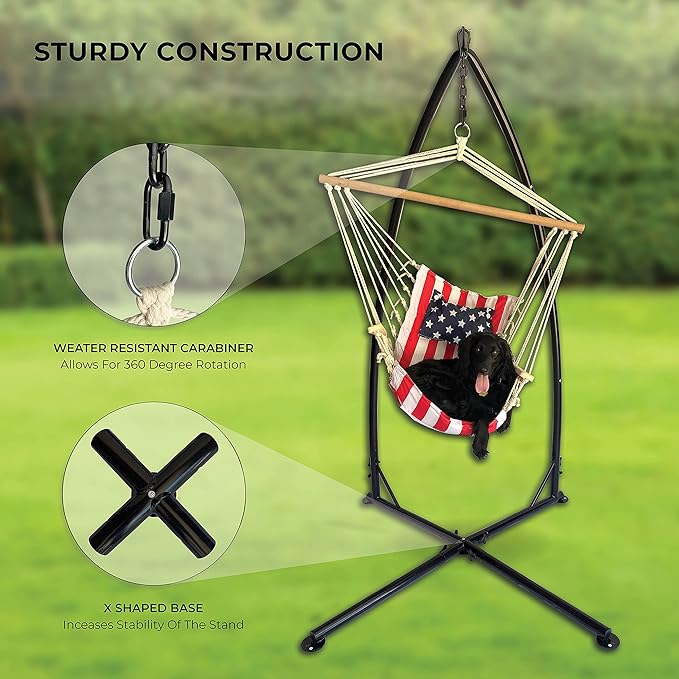 Backyard Expressions Hammock Swing Stand for Indoor/Outdoor Heavy Duty Hanging Chair Stand