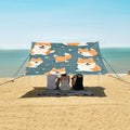 ALAZA Cartoon Happy Dog Beach Tent Sun Shelter Portable Canopy Sunshade for Outdoor Camping Picnics Backyard Fun 10x9 ft