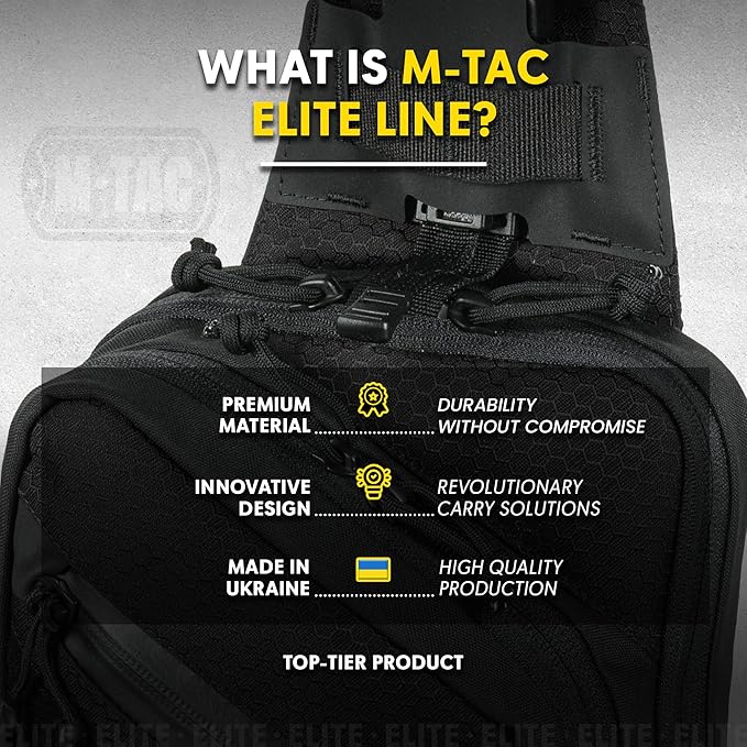 M-Tac Elite Sling Bag - EDC Tactical Crossbody Concealed Carry CCW Chest Pack