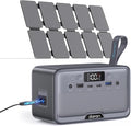 Portable Power Station 100W with 25W Solar Panel LiFePO4 Battery Power Bank with110V AC Outlets Solar Generator Fast Charging for Hurricane EmergencyOutdoor UseOff-Grid traveling