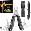 RoverTac Tools Set for Dad Gift - 12-in-1 Multitool Pliers Tactical Knife &amp Flashlight in a Gift Box with BEST DAD EVER - Unique &amp Practical Gift for Father’s Day Birthday Christmas &amp