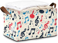 32L Large Storage Bins with Handles Basket Organizer for Shelves Closet Books Laundry &amp Home Decor (Musical Note)