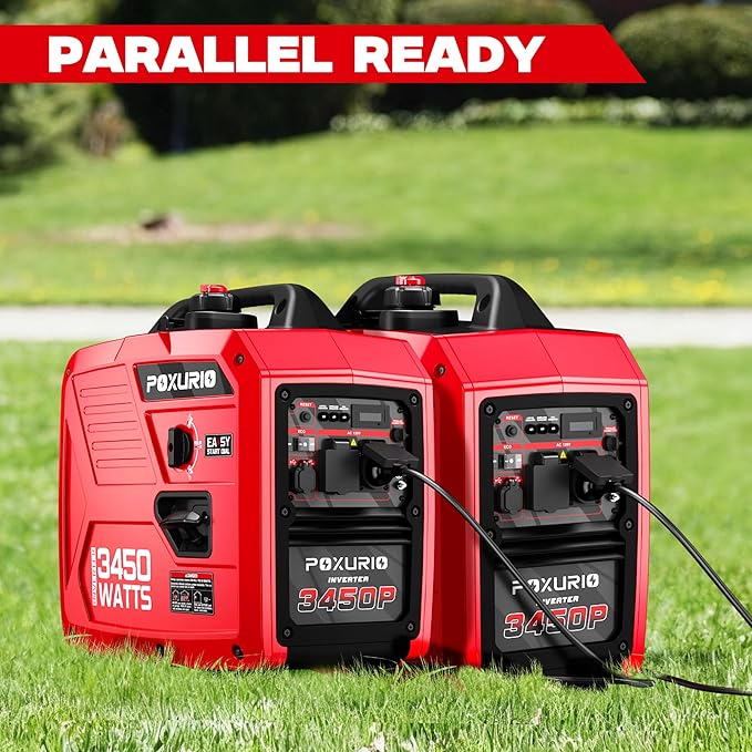 3450-Watt Portable Inverter Generator for Camping &amp RV 1.6 Gallon Gas Tank for 8.3 Hours Use 120V Gas Powered Generator Ultra-Quiet Operation EPA Compliant