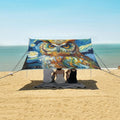 ALAZA Owl Starry Sky Van Gogh Beach Tent Sun Shelter UPF50+ Protection Beach Shade Canopy w/ 4 Sandbags for Outdoor Camping Fishing Backyard Fun Picnic 10x9 ft