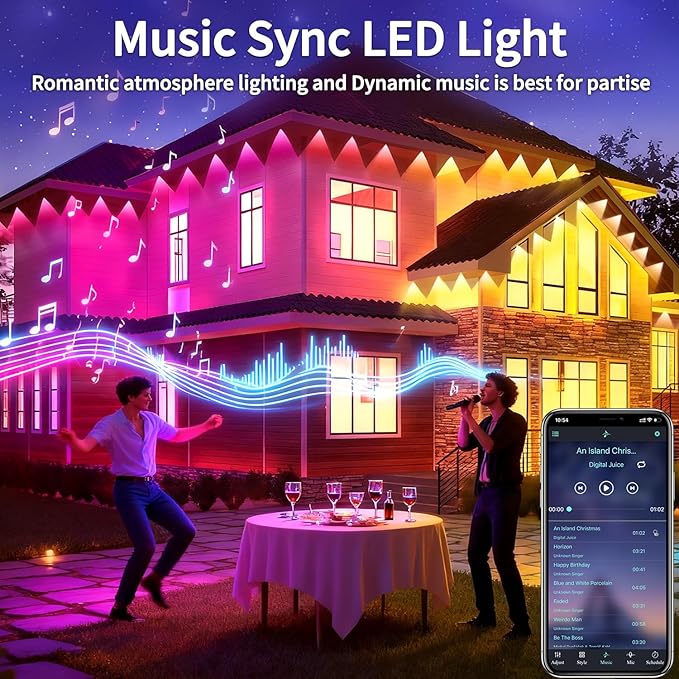 500FT Permanent Outdoor Lights House Outside Permanent Christmas Lights App/Remote Control IP67 Waterproof Permanent led Lighting for house roof decor Christmas Daily &amp Holiday Party Decor