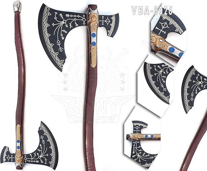 SHINY CRAFTS® Handmade Viking Axe Hatchet Norse Axe- 40 Long Two-Handed Berserker Hatchet Forged Axe - Bearded Axe - with Sheath (VBA-26)