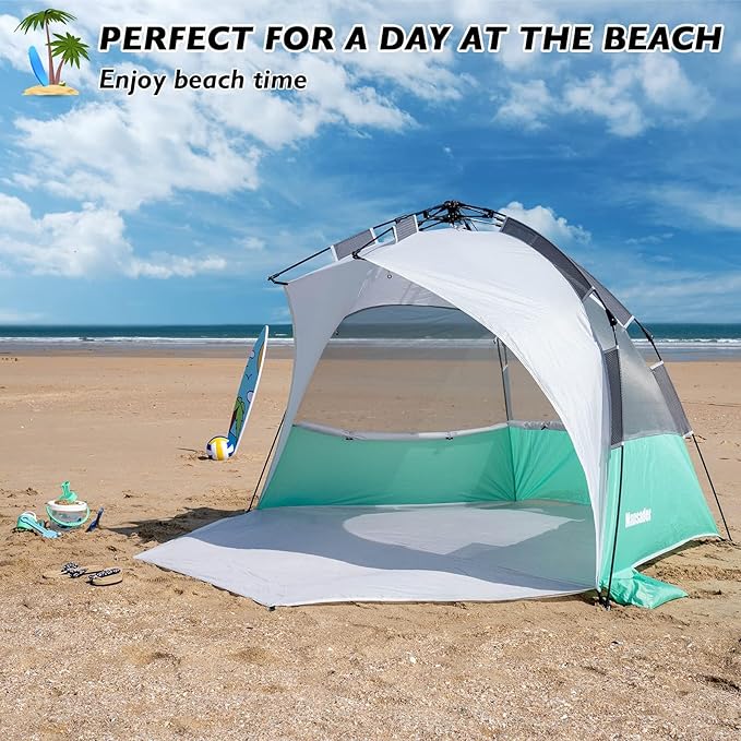 Beach Tent Pop Up Shade Instant Beach Tents Sun Shelter with UPF 50+ UV Protection Lightweight &amp Easy Setup Tent