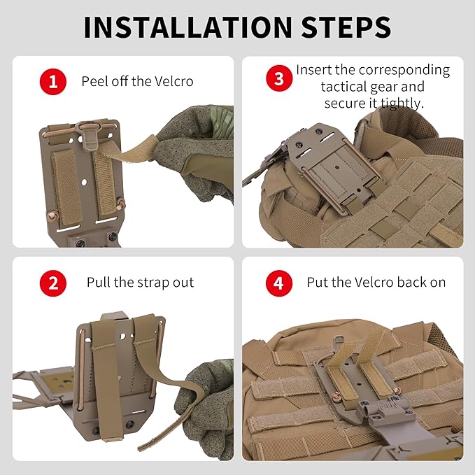 Tactical Gear Plate Carrier Vest Accessories 90° Rotating MOLLE Phone Holder for 4.7-7.8 Screens Foldable Tactical Phone Chest Mount Holder for Police &amp Airsoft Gear