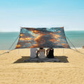 ALAZA Halloween Witch Pumpkin Beach Tent Sun Shelter UPF50+ Protection Beach Shade Canopy w/ 4 Sandbags for Outdoor Camping Fishing Backyard Fun Picnic 10x9 ft