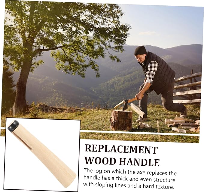 UPKOCH 2set Ergonomic Wooden Axe Handle for Replacement Forged Camping Axe Handles for Hatchet