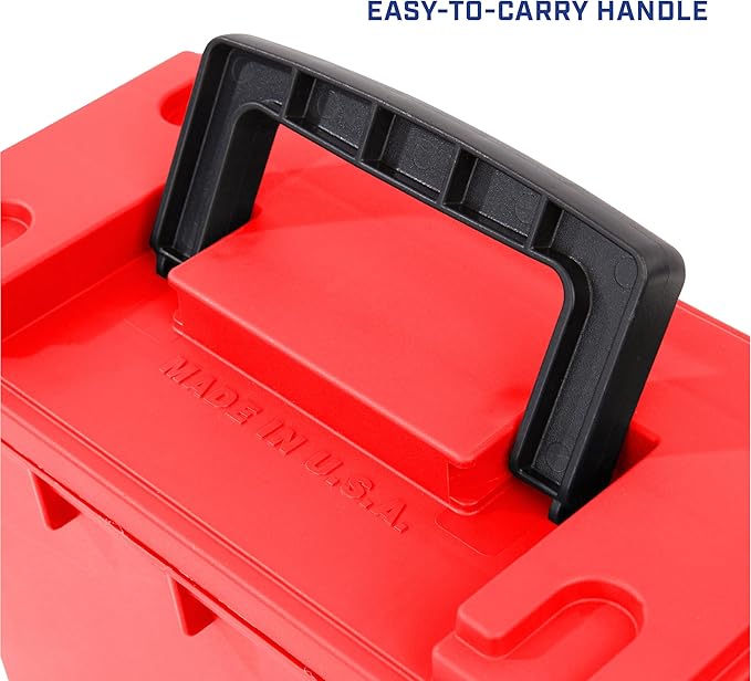 Sheffield 12636 Ammo Storage Box Stackable .30 Cal Field Boxes Water and Dust Resistant Lockable Storage Box with Handle Secures Hunting Gear Supplies and Bullets Made in USA Red (Pack of 6)